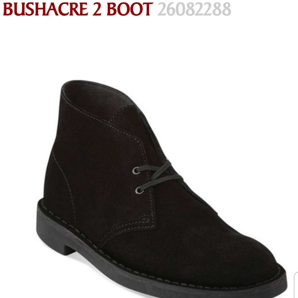 Clarks Bushacre 2 Black Suede Desert Boots